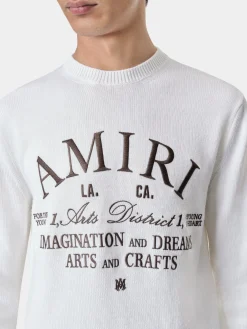 AMIRI Knitwear<ARTS DISTRICT CREWNECK Alabaster