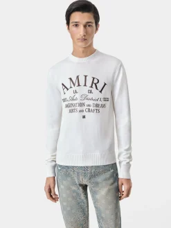 AMIRI Knitwear<ARTS DISTRICT CREWNECK Alabaster