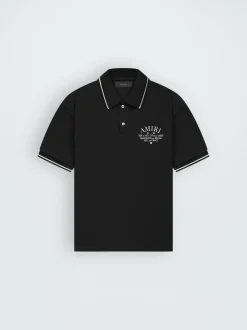 AMIRI Shirts<ARTS DISTRICT PIQUE POLO BLACK