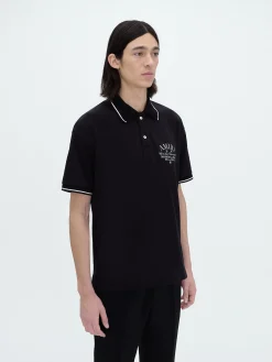 AMIRI Shirts<ARTS DISTRICT PIQUE POLO BLACK