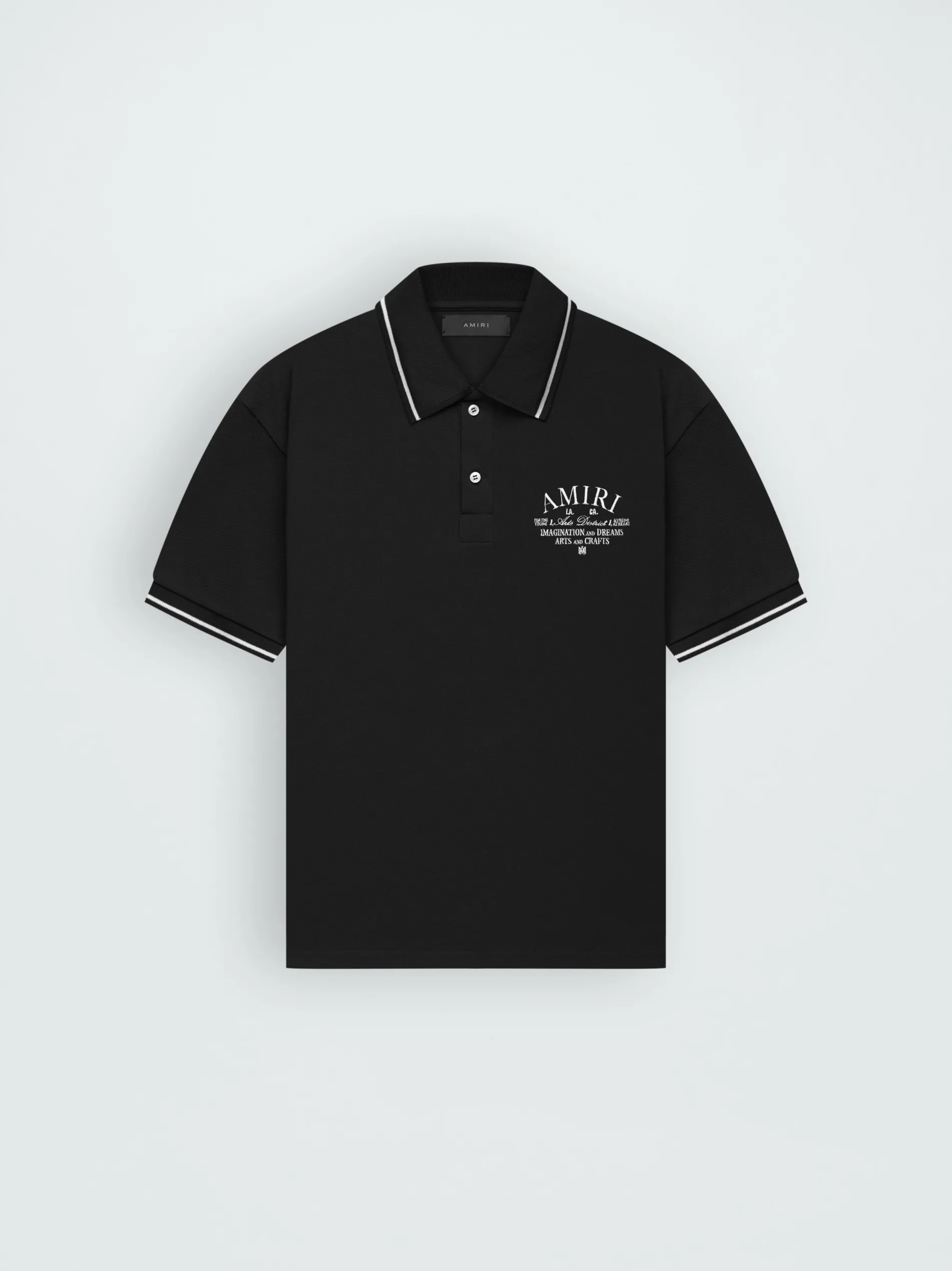 AMIRI Shirts<ARTS DISTRICT PIQUE POLO BLACK
