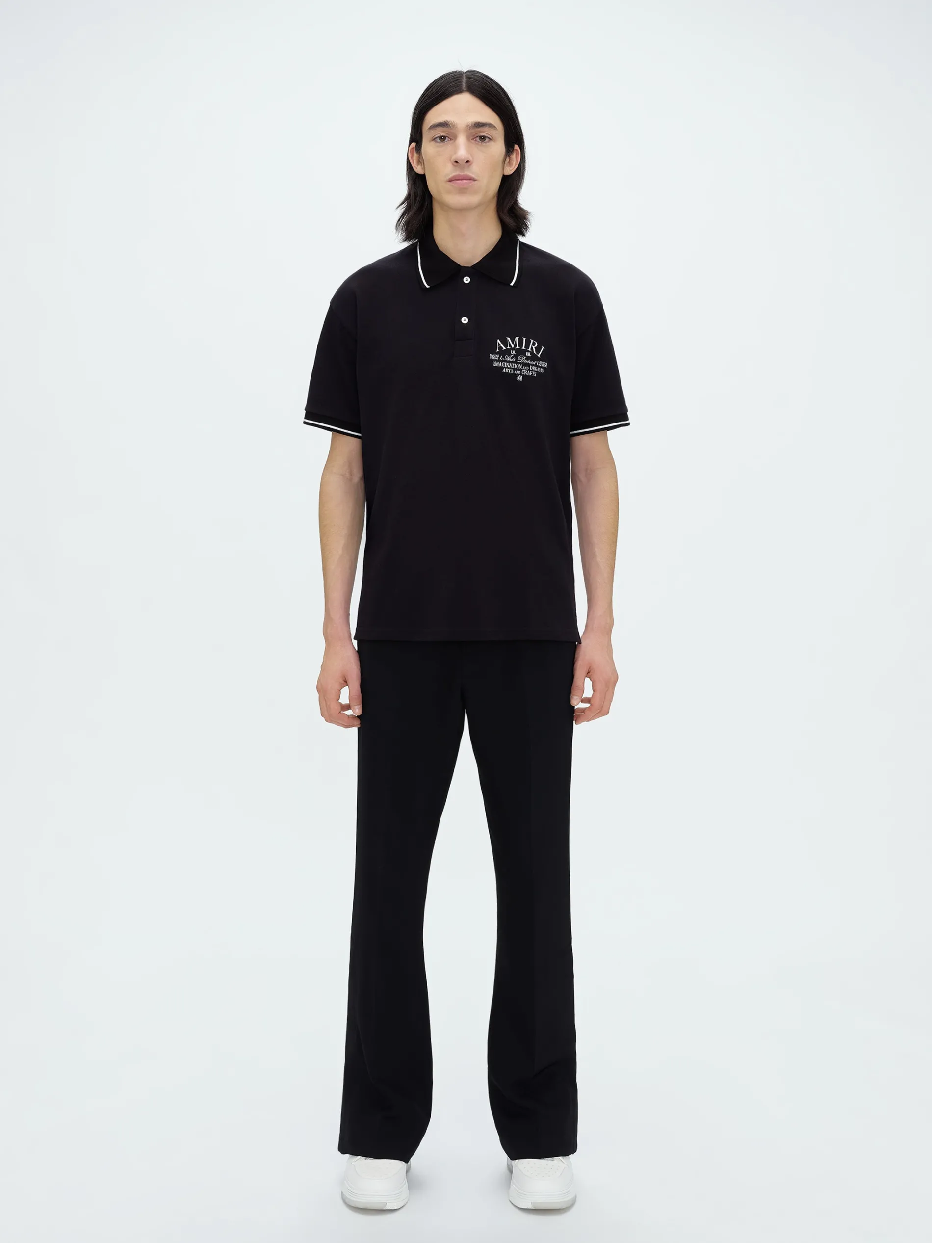 AMIRI Shirts<ARTS DISTRICT PIQUE POLO BLACK