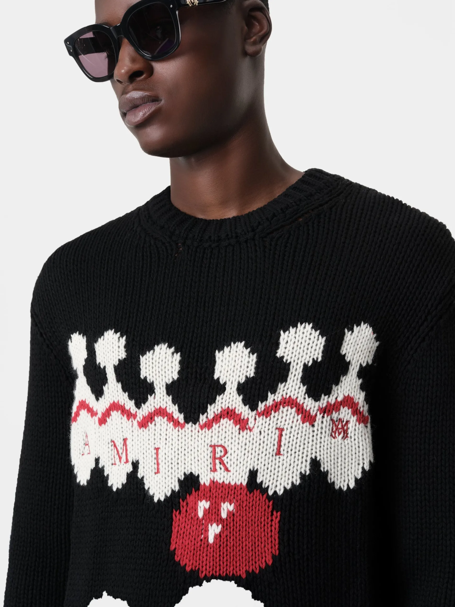 AMIRI Knitwear<BOWLING CREWNECK BLACK