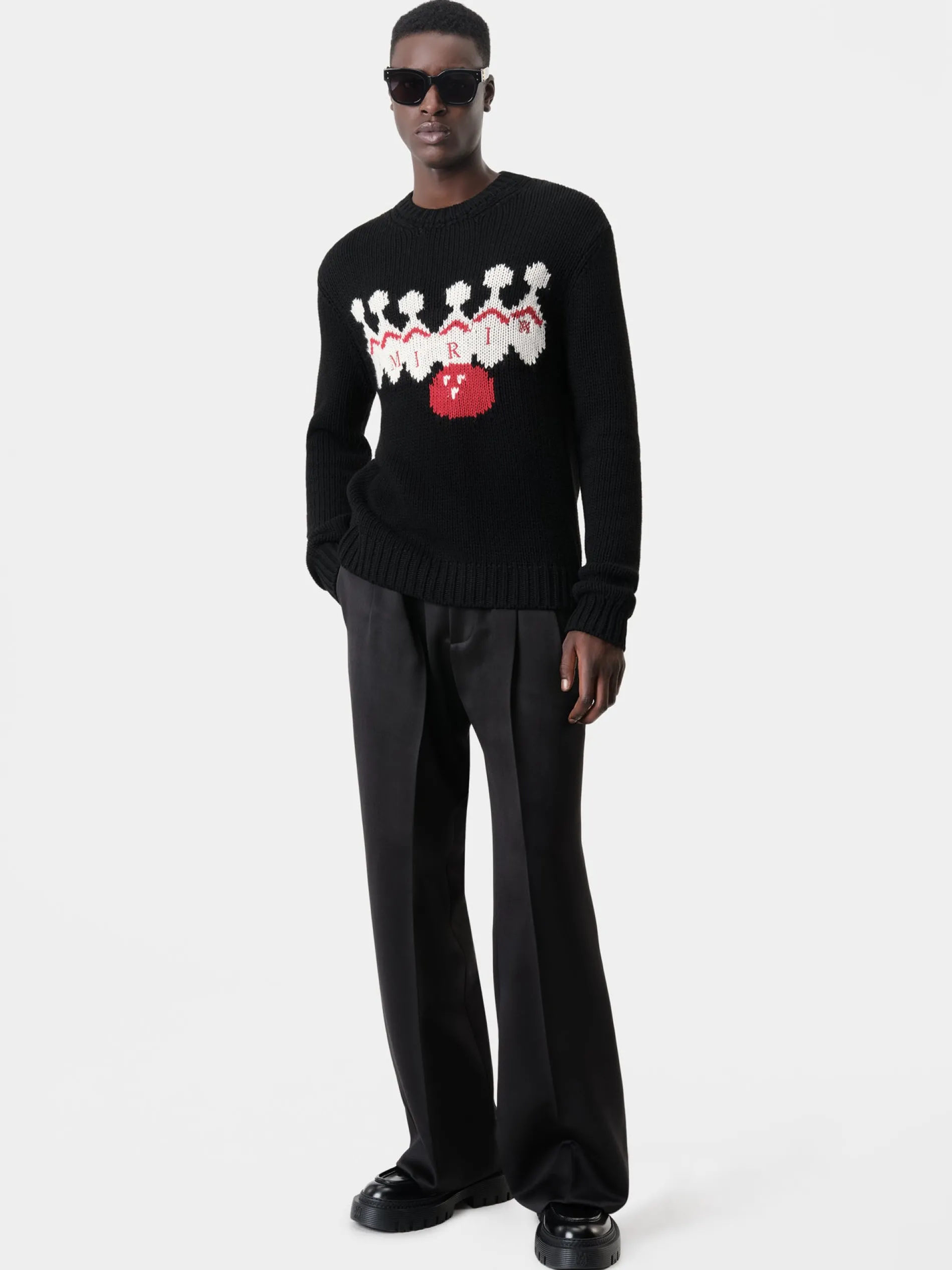 AMIRI Knitwear<BOWLING CREWNECK BLACK