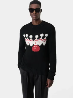 AMIRI Knitwear<BOWLING CREWNECK BLACK