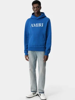 AMIRI Sweatshirts<CORE LOGO HOODIE Blue