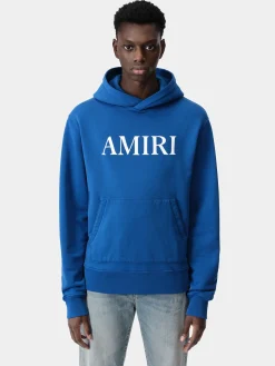 AMIRI Sweatshirts<CORE LOGO HOODIE Blue