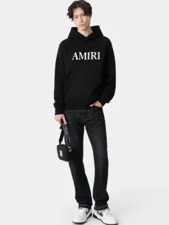 AMIRI Sweatshirts<CORE LOGO HOODIE BLACK