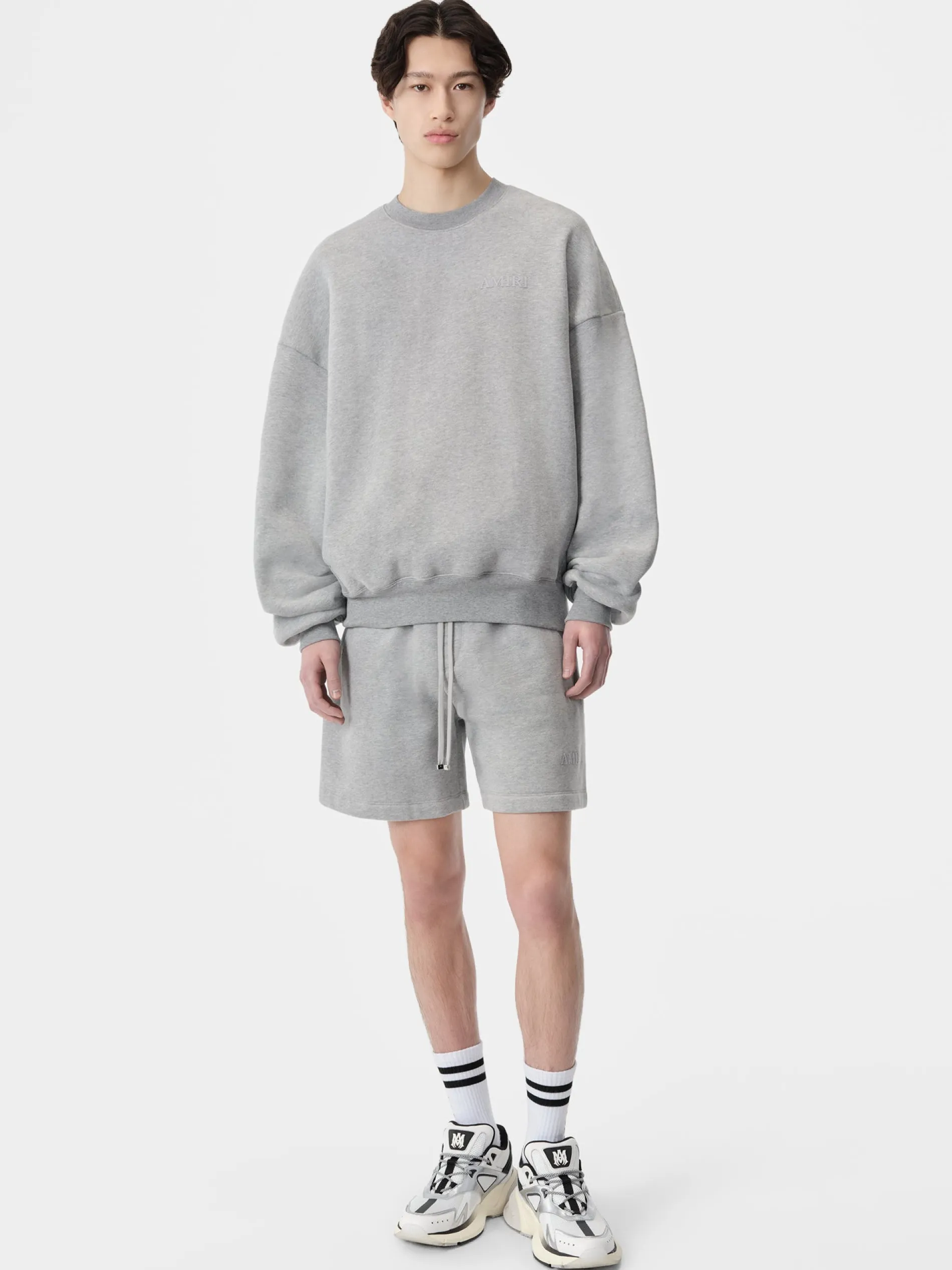 AMIRI Shorts & Sweatpants<EMBROIDERED SHORT Grey