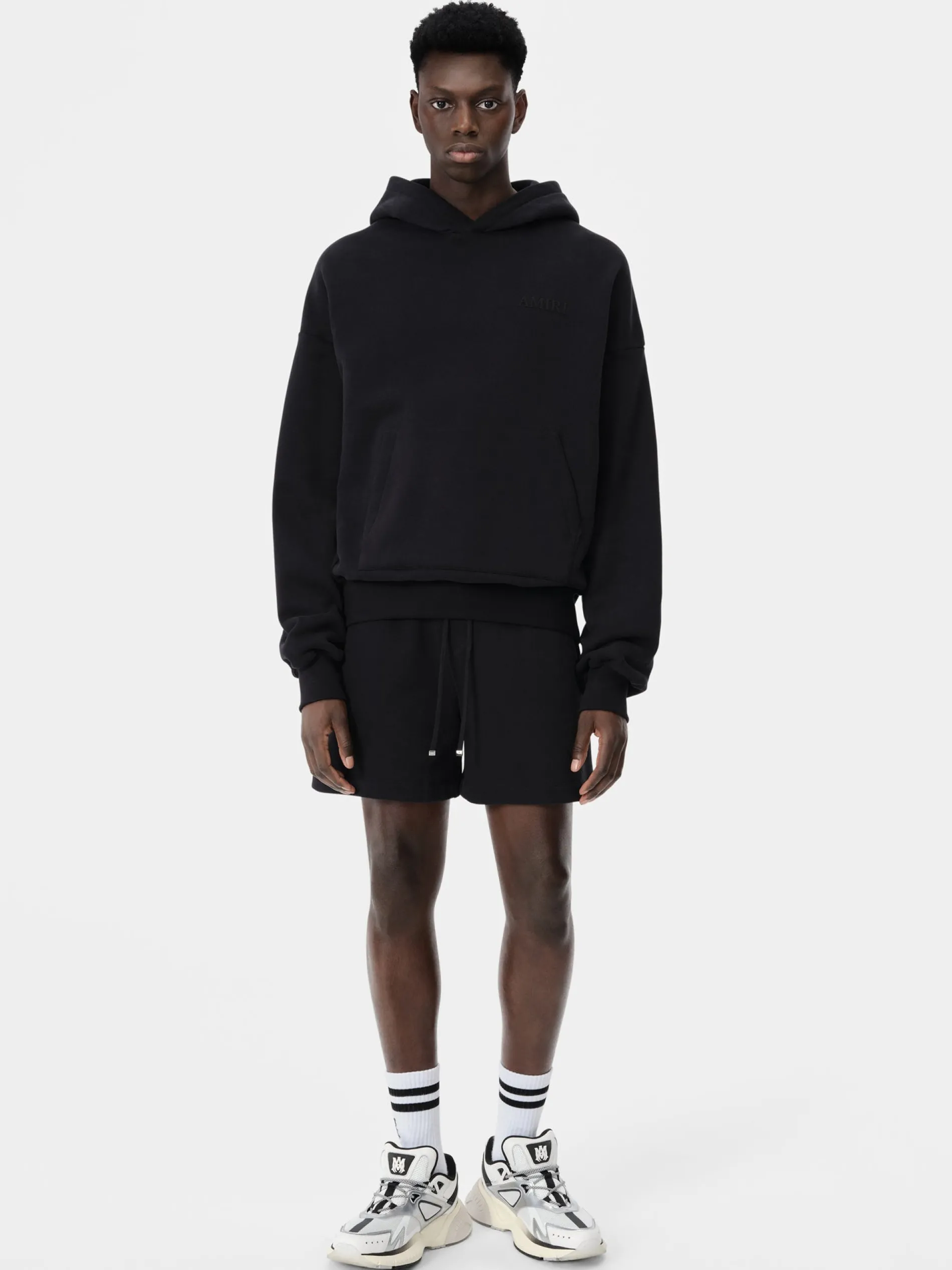 AMIRI Shorts & Sweatpants<EMBROIDERED SHORT BLACK