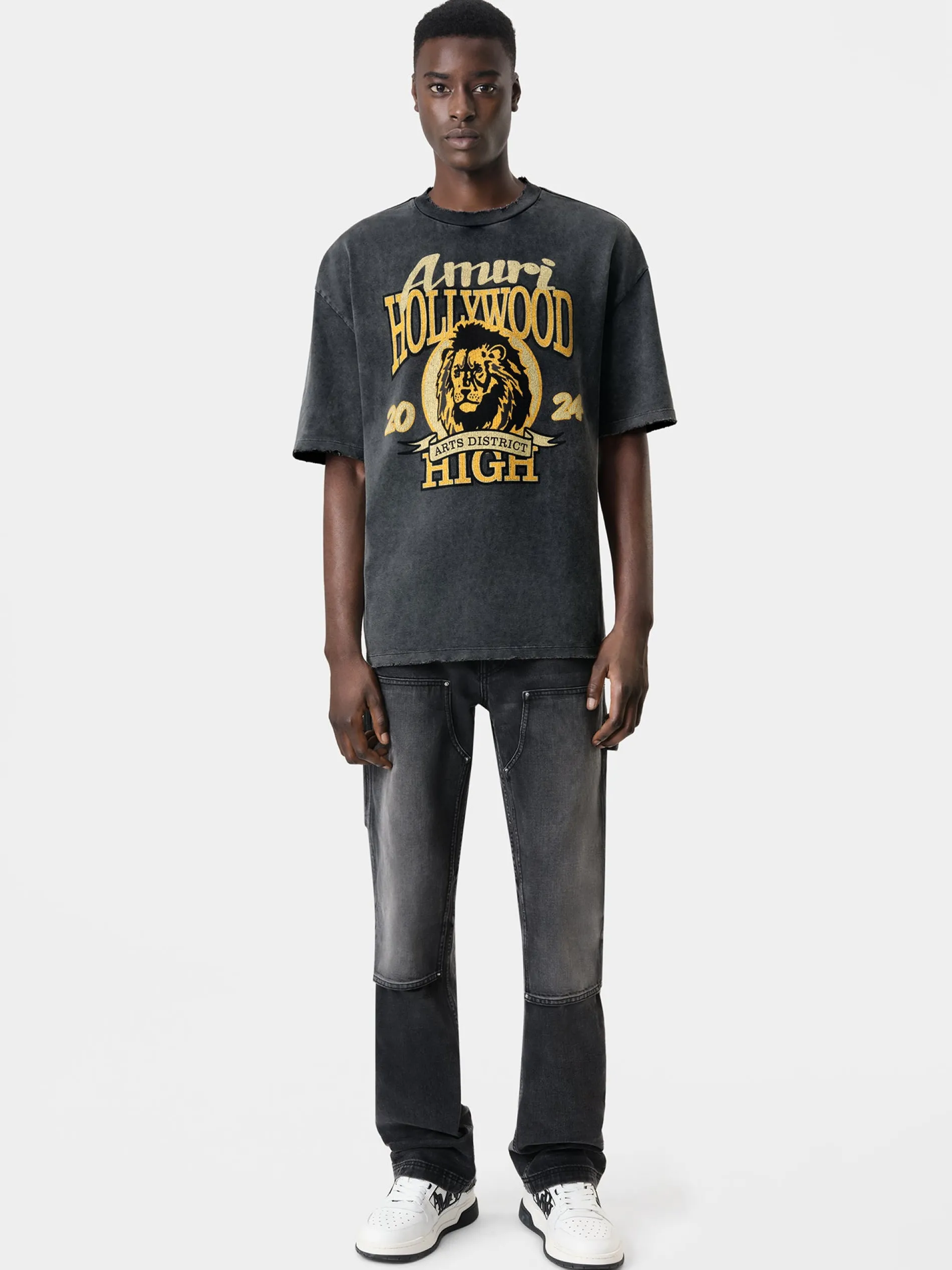 AMIRI Tees<HIGH LION SKATER TEE BLACK
