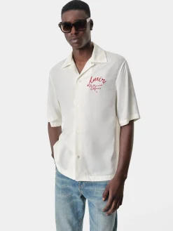 AMIRI Shirts<HOLLYWOOD CAMP SHIRT Alabaster