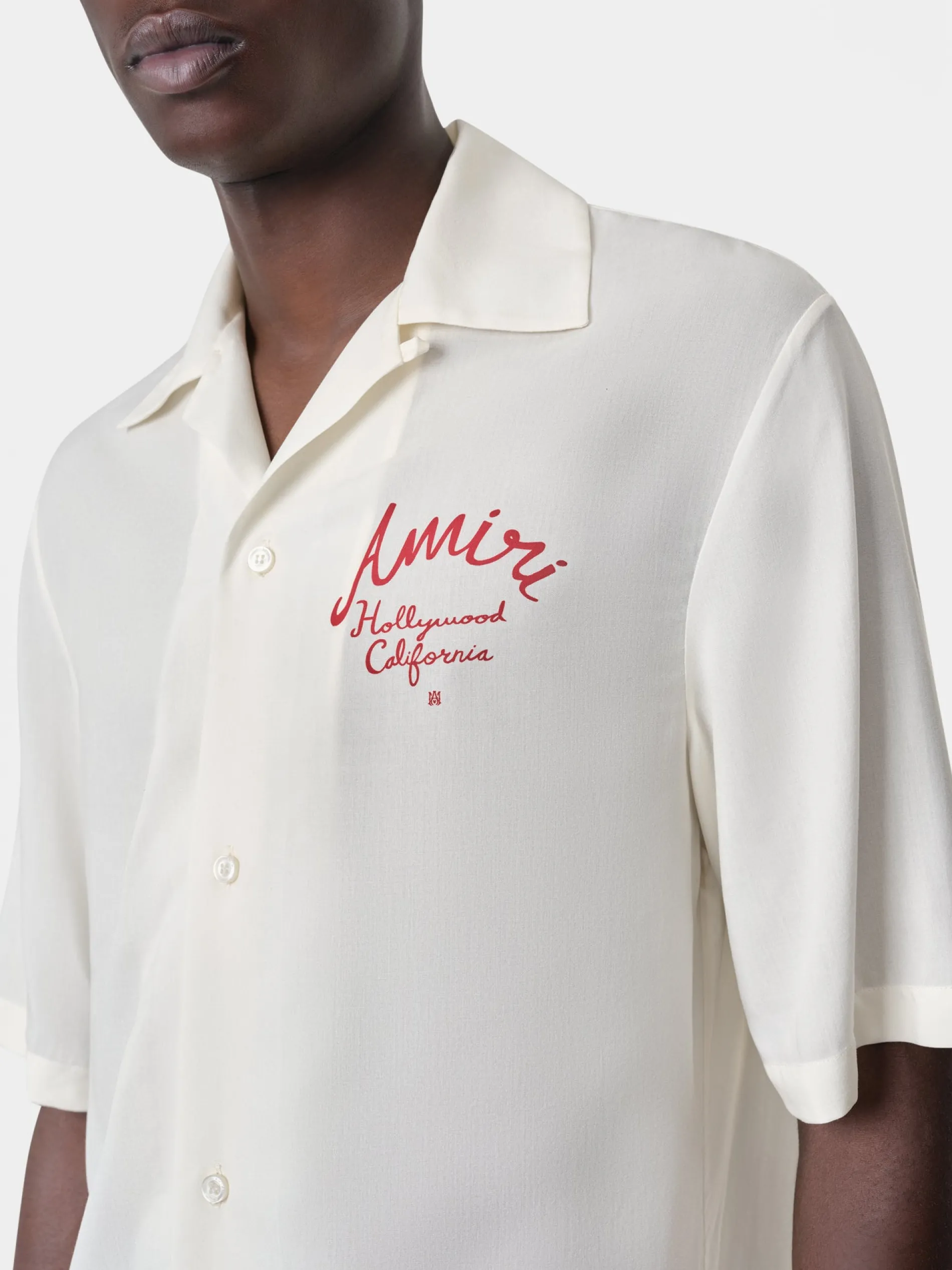 AMIRI Shirts<HOLLYWOOD CAMP SHIRT Alabaster