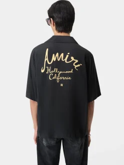 AMIRI Shirts<HOLLYWOOD CAMP SHIRT BLACK