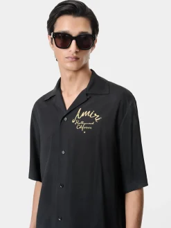 AMIRI Shirts<HOLLYWOOD CAMP SHIRT BLACK