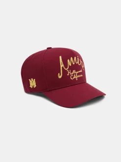 AMIRI Hats|Hats<HOLLYWOOD CANVAS HAT Burgundy