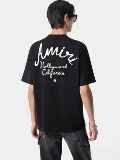 AMIRI Tees<HOLLYWOOD TEE BLACK