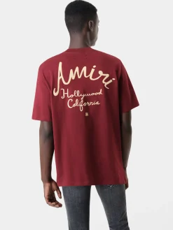 AMIRI Tees<HOLLYWOOD TEE Burgundy
