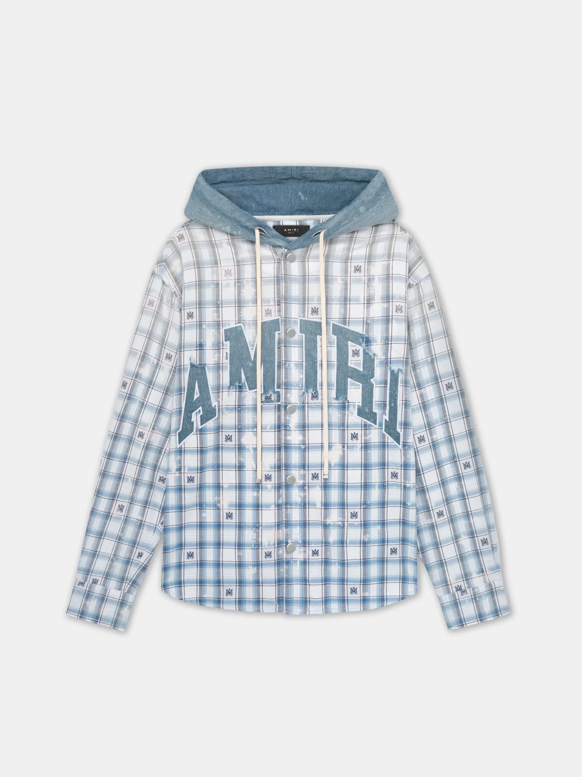 AMIRI Shirts<HOODED OVERSHIRT Cerulean
