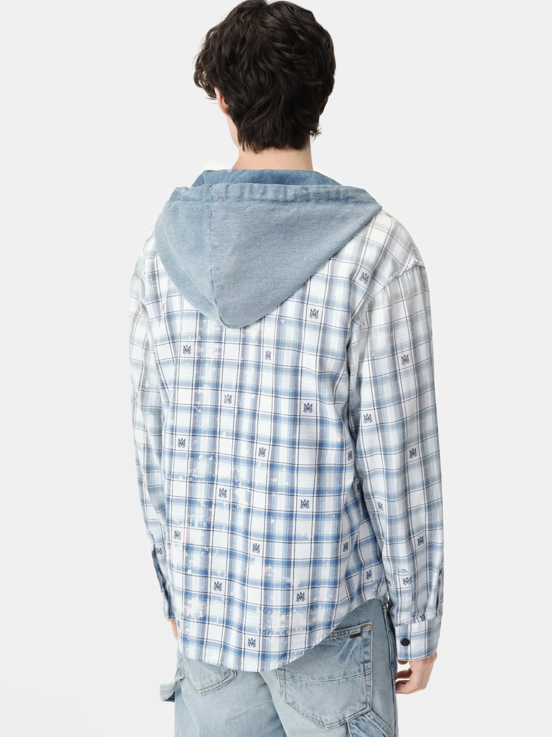AMIRI Shirts<HOODED OVERSHIRT Cerulean