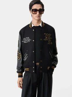 AMIRI Outerwear<LION VARSITY JACKET BLACK