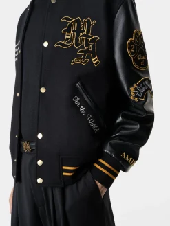 AMIRI Outerwear<LION VARSITY JACKET BLACK