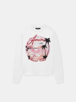 AMIRI Sweatshirts<PARADISE AIRBRUSH CREW White