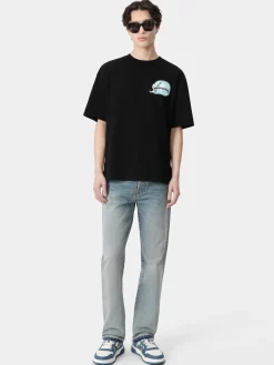 AMIRI Tees<PARADISE AIRBRUSH TEE BLACK