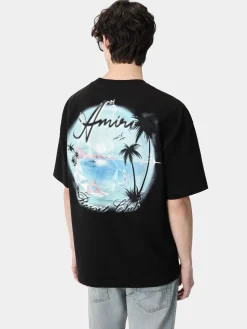 AMIRI Tees<PARADISE AIRBRUSH TEE BLACK