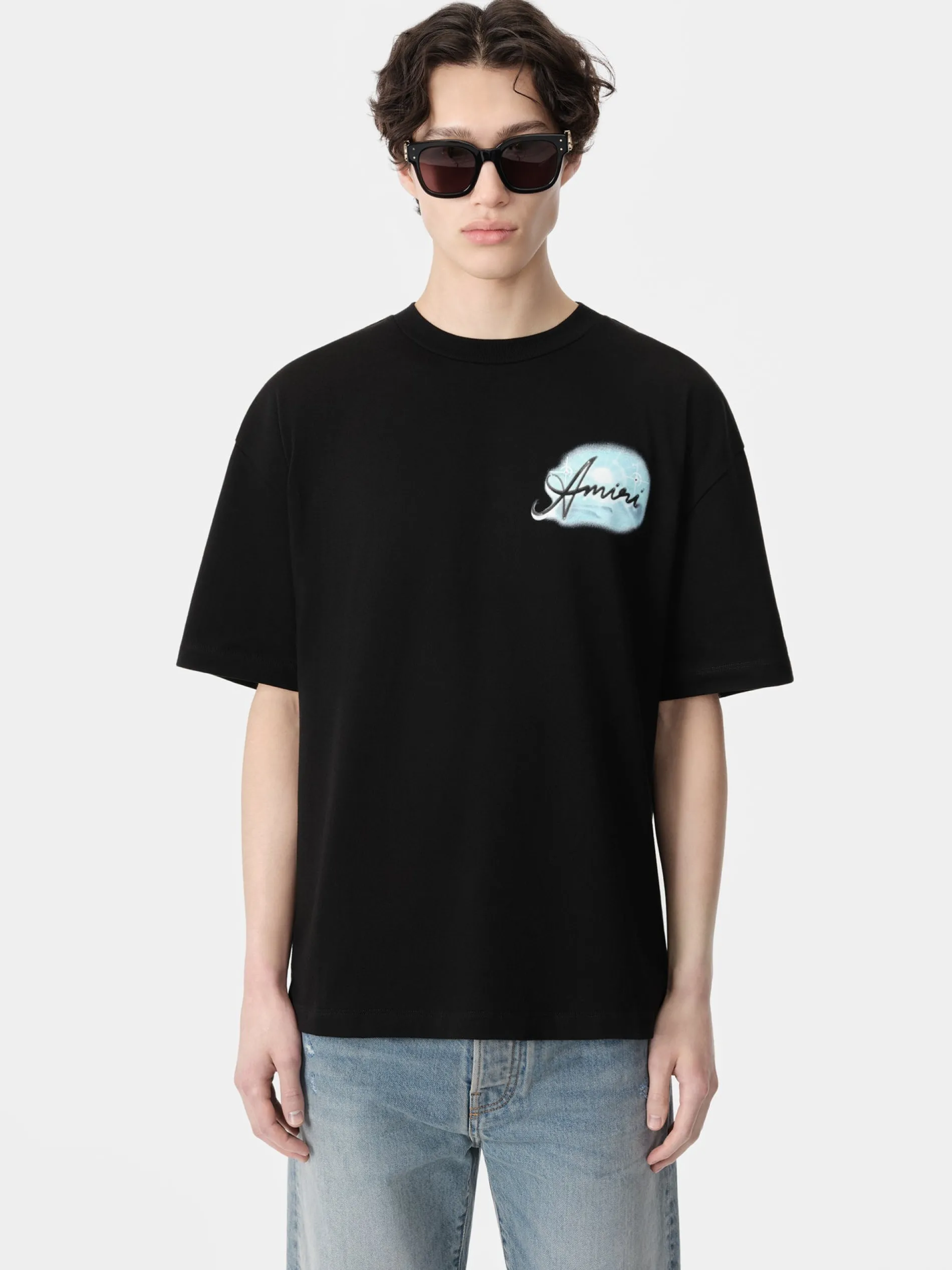 AMIRI Tees<PARADISE AIRBRUSH TEE BLACK