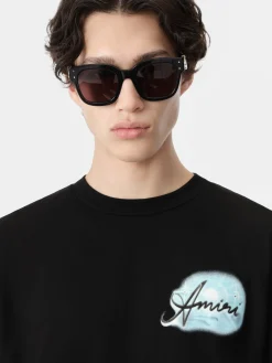 AMIRI Tees<PARADISE AIRBRUSH TEE BLACK
