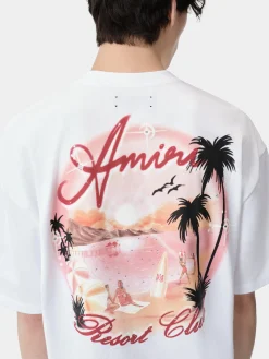 AMIRI Tees<PARADISE AIRBRUSH TEE White