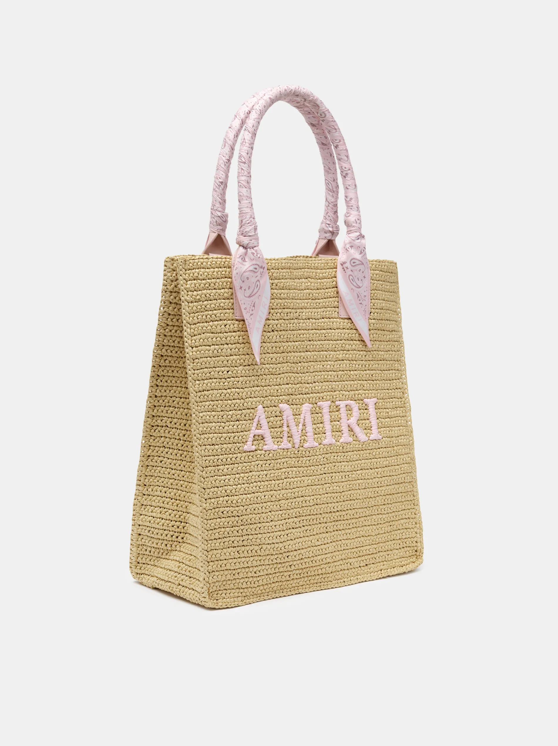 AMIRI Tote Bags|Bags<RAFFIA TOTE Pink