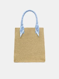 AMIRI Tote Bags|Bags<RAFFIA TOTE Blue
