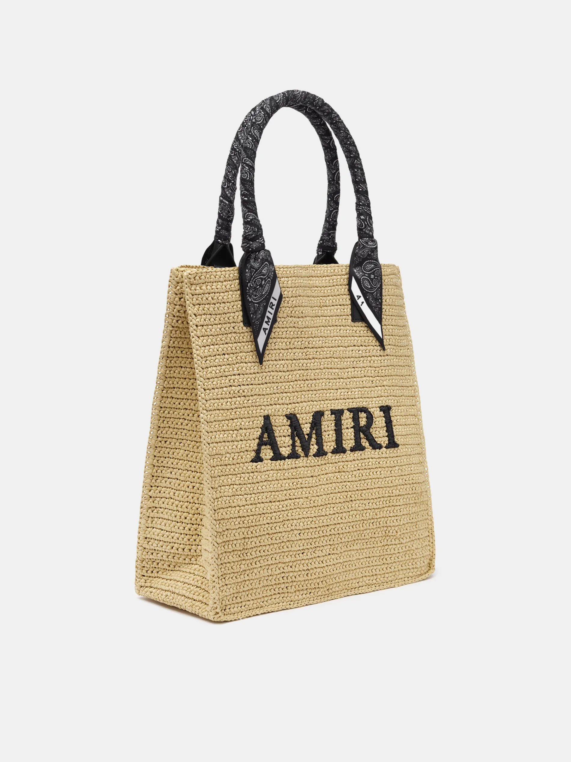 AMIRI Tote Bags|Bags<RAFFIA TOTE BLACK