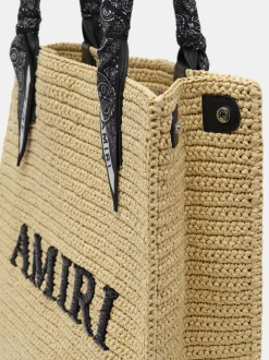 AMIRI Tote Bags|Bags<RAFFIA TOTE BLACK