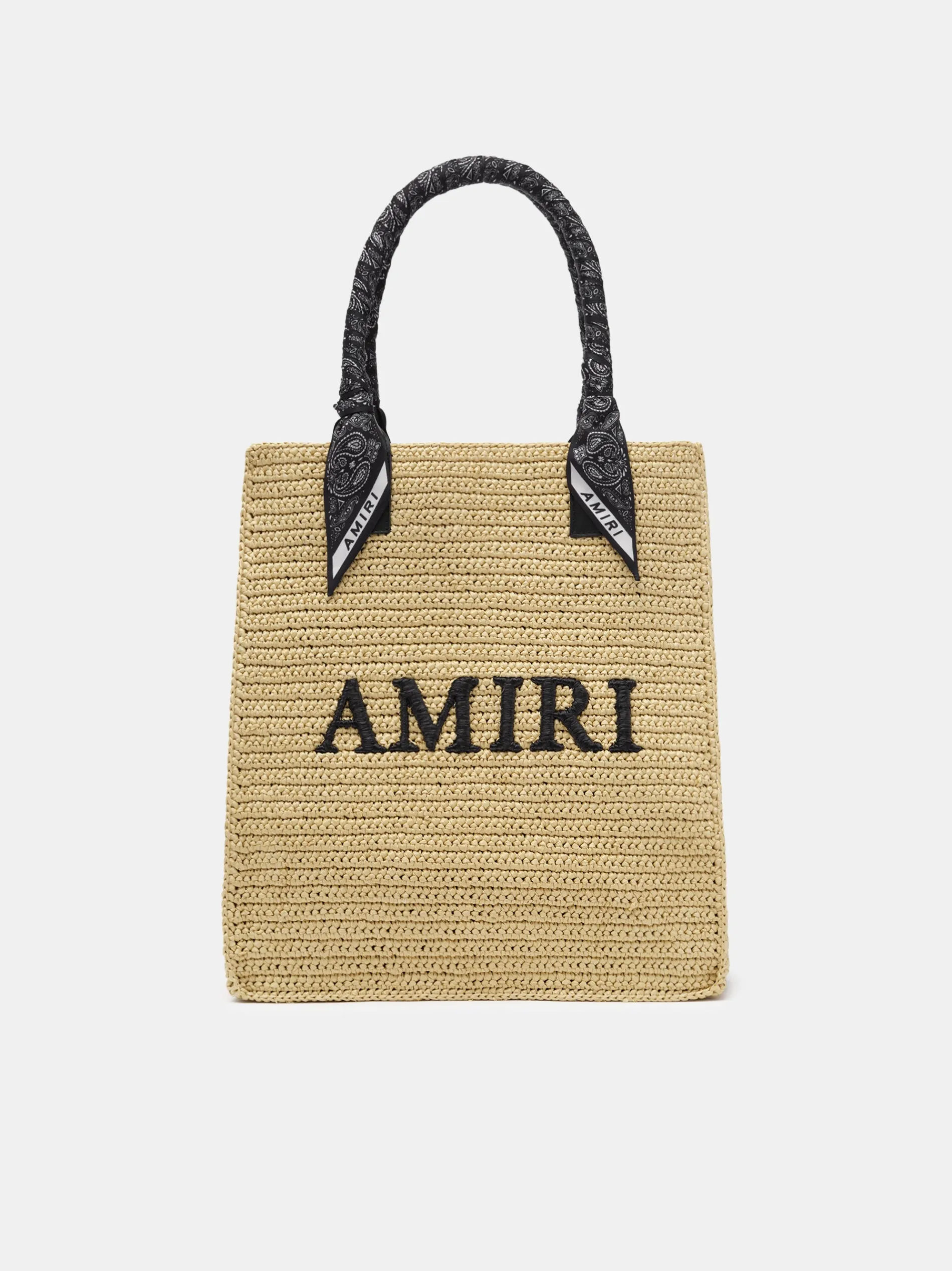 AMIRI Tote Bags|Bags<RAFFIA TOTE BLACK