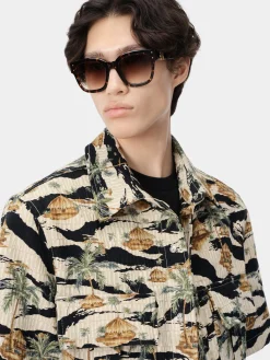 AMIRI Denim<REPEAT PALM CAMP SHIRT Mojave Desert