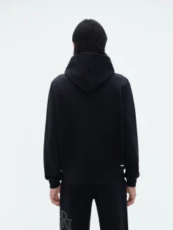 AMIRI Sweatshirts<STAGGERED LOGO HOODIE BLACK