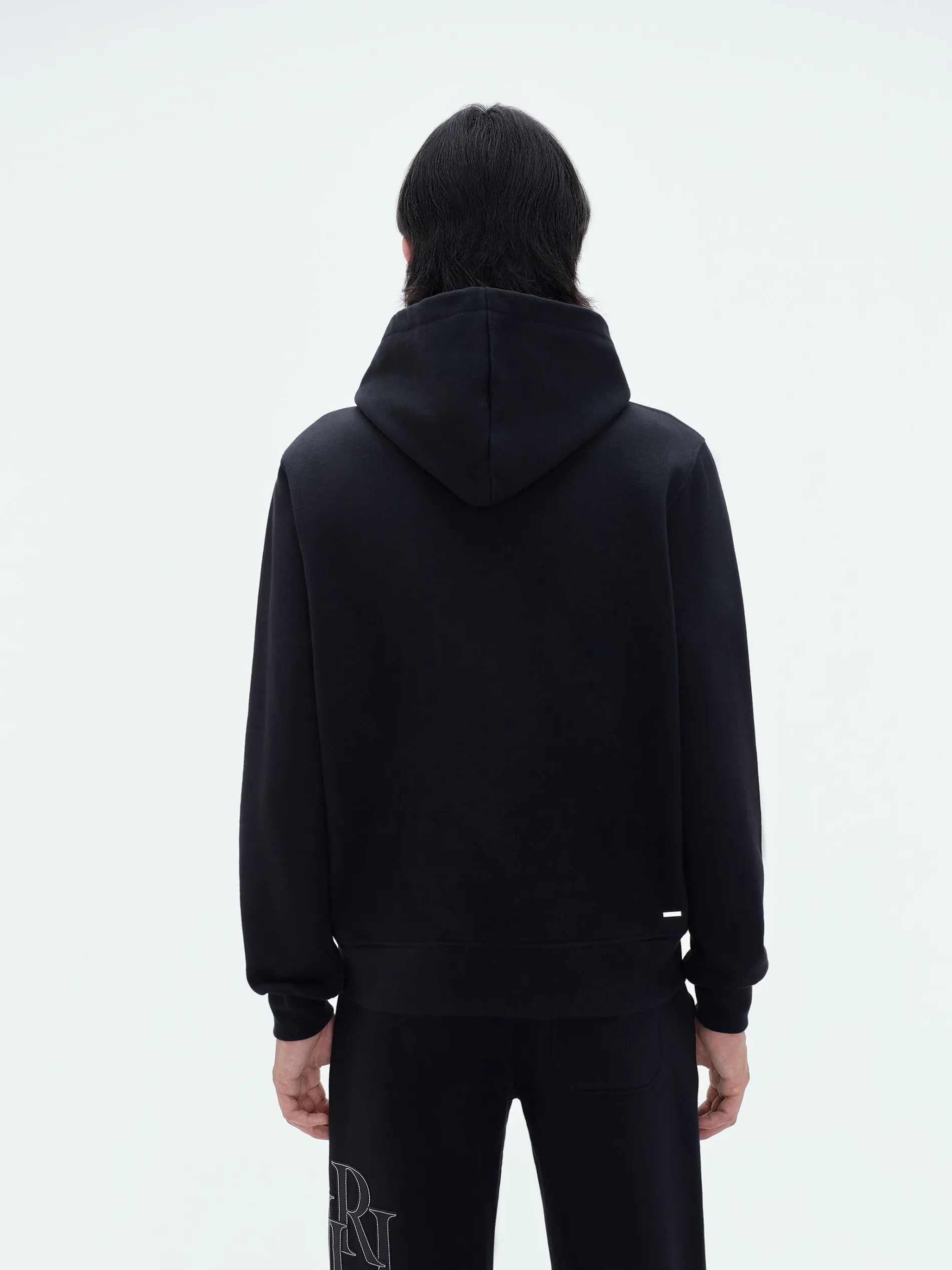 AMIRI Sweatshirts<STAGGERED LOGO HOODIE BLACK