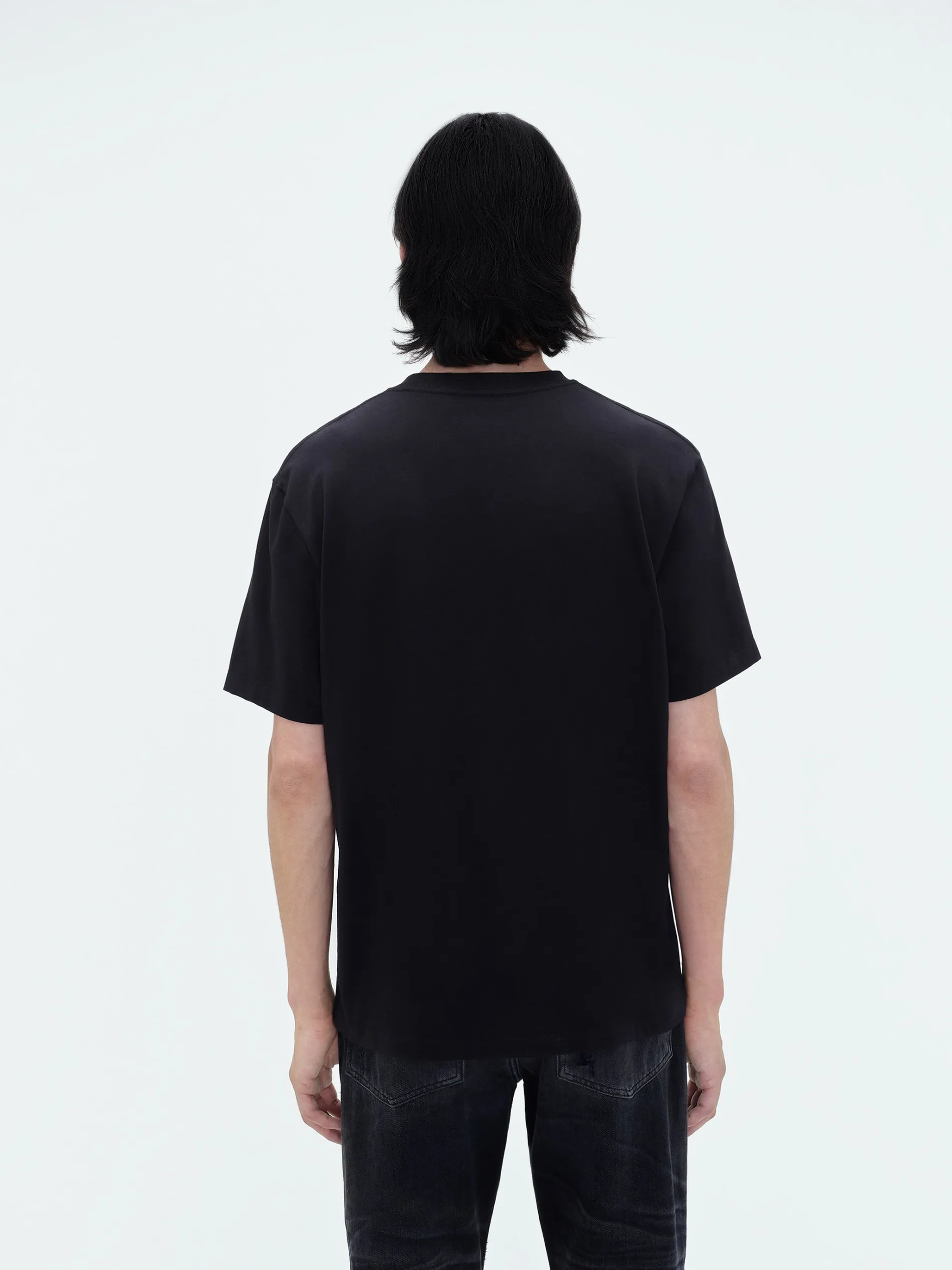 AMIRI Tees<STAGGERED LOGO TEE BLACK