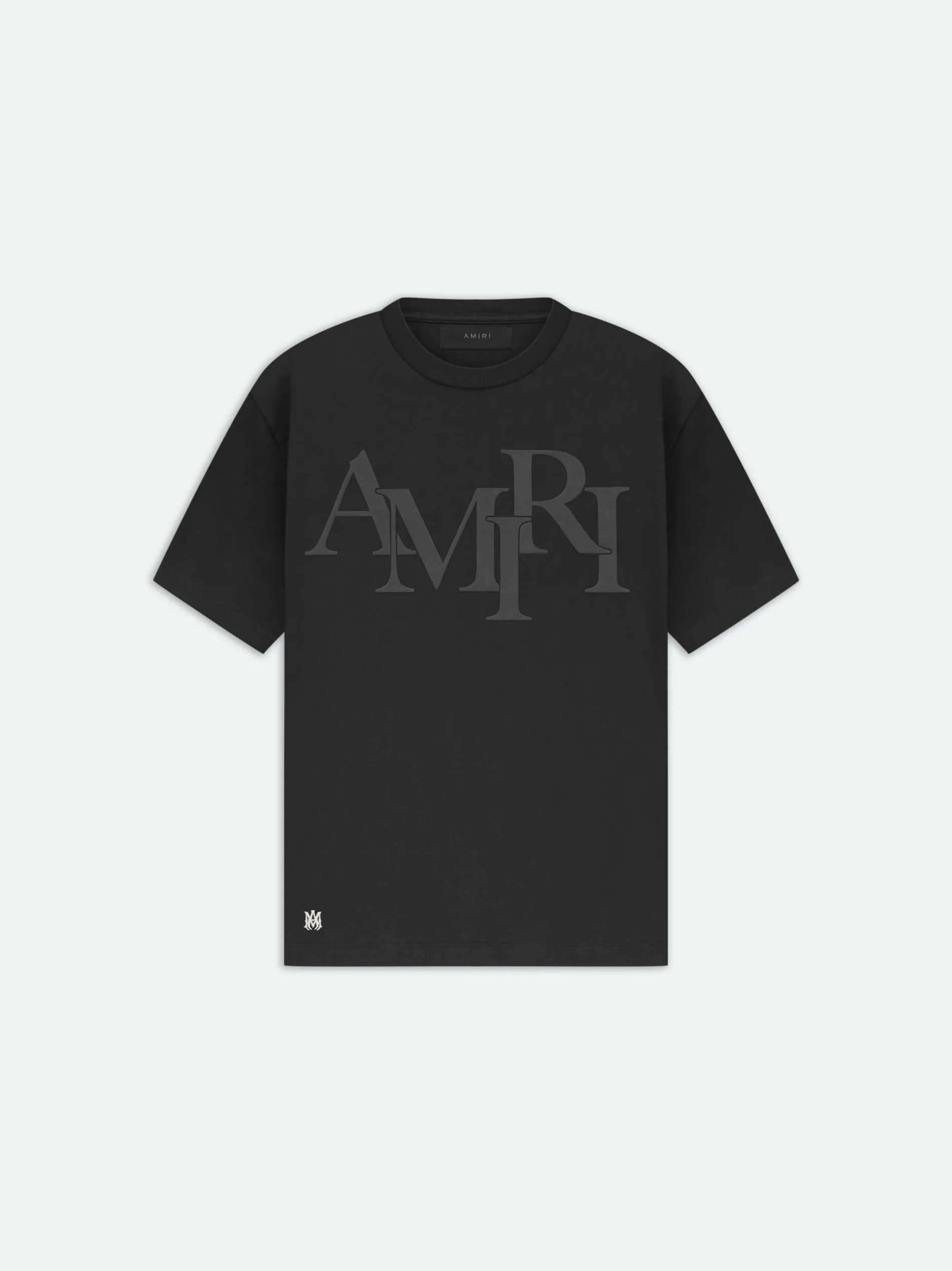 AMIRI Tees<STAGGERED LOGO TEE BLACK
