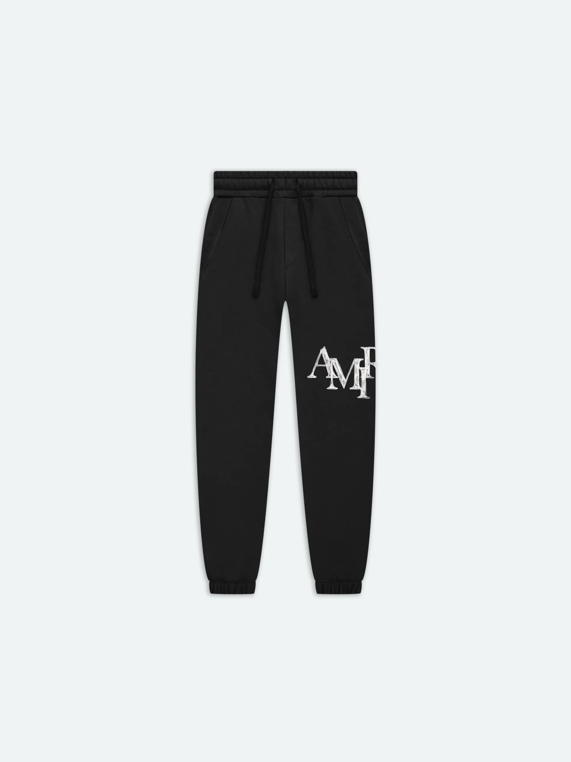 AMIRI Shorts & Sweatpants<STAGGERED SCRIBBLE SWEATPANT BLACK