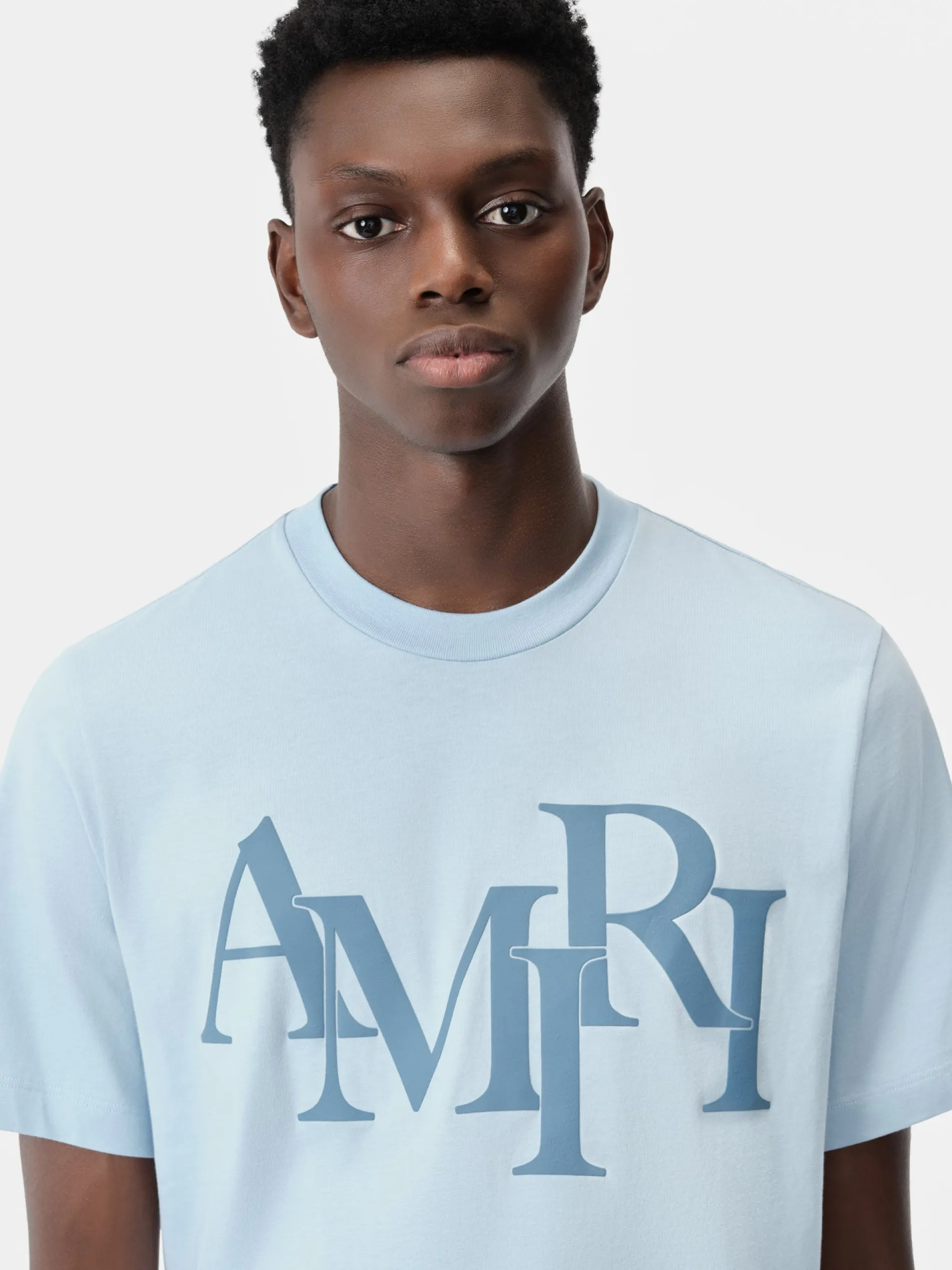 AMIRI Tees<STAGGERED TEE Cerulean