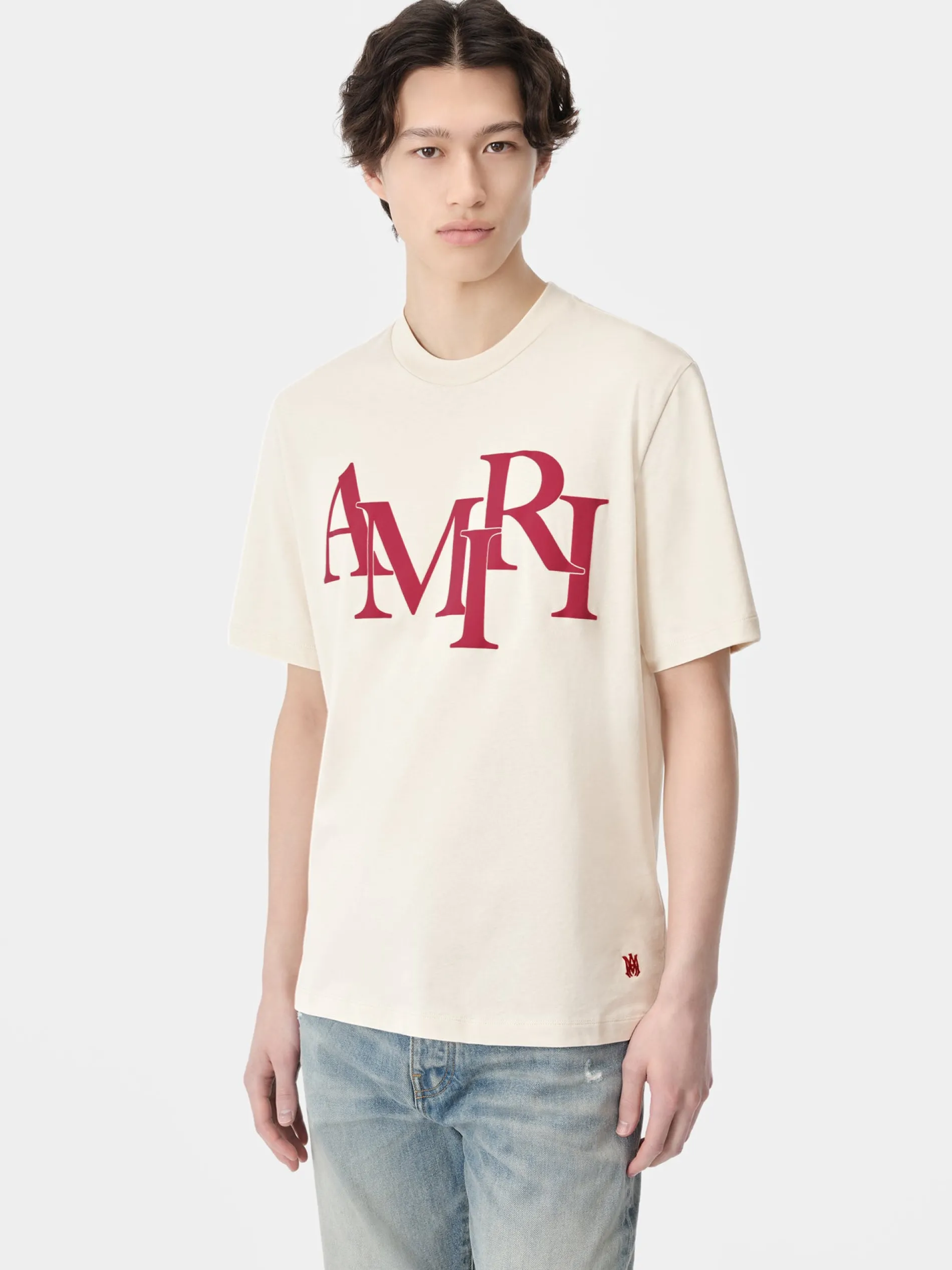 AMIRI Tees<STAGGERED TEE BIRCH