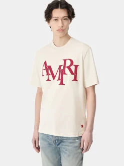 AMIRI Tees<STAGGERED TEE BIRCH