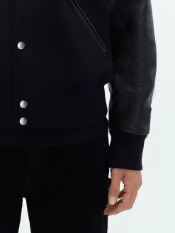AMIRI Outerwear<STAGGERED VARSITY JACKET BLACK