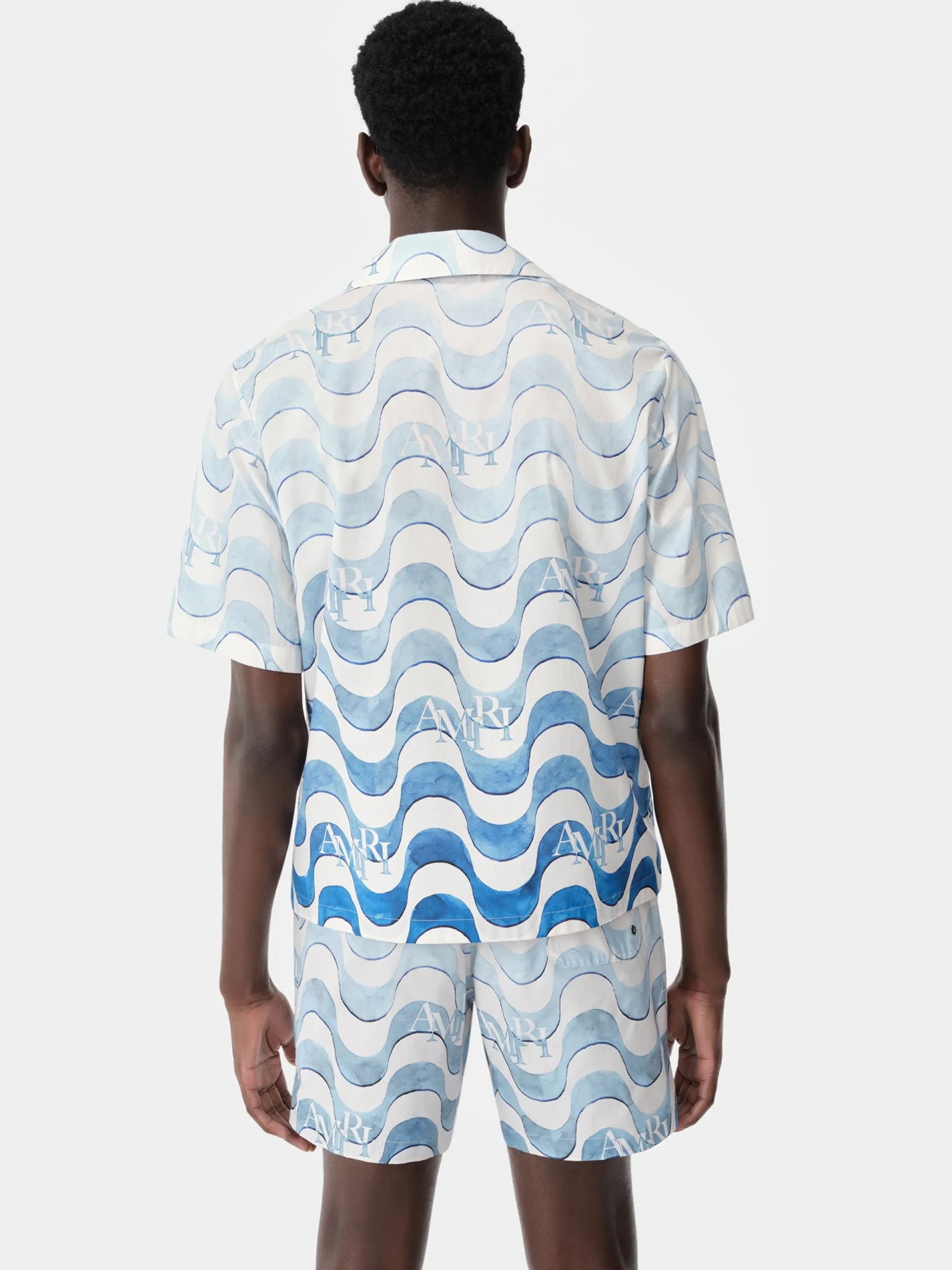 AMIRI Shirts<STAGGERED WAVE SHIRT Cerulean
