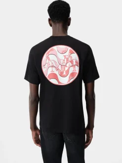 AMIRI Tees<STAGGERED WAVE TEE Black Red