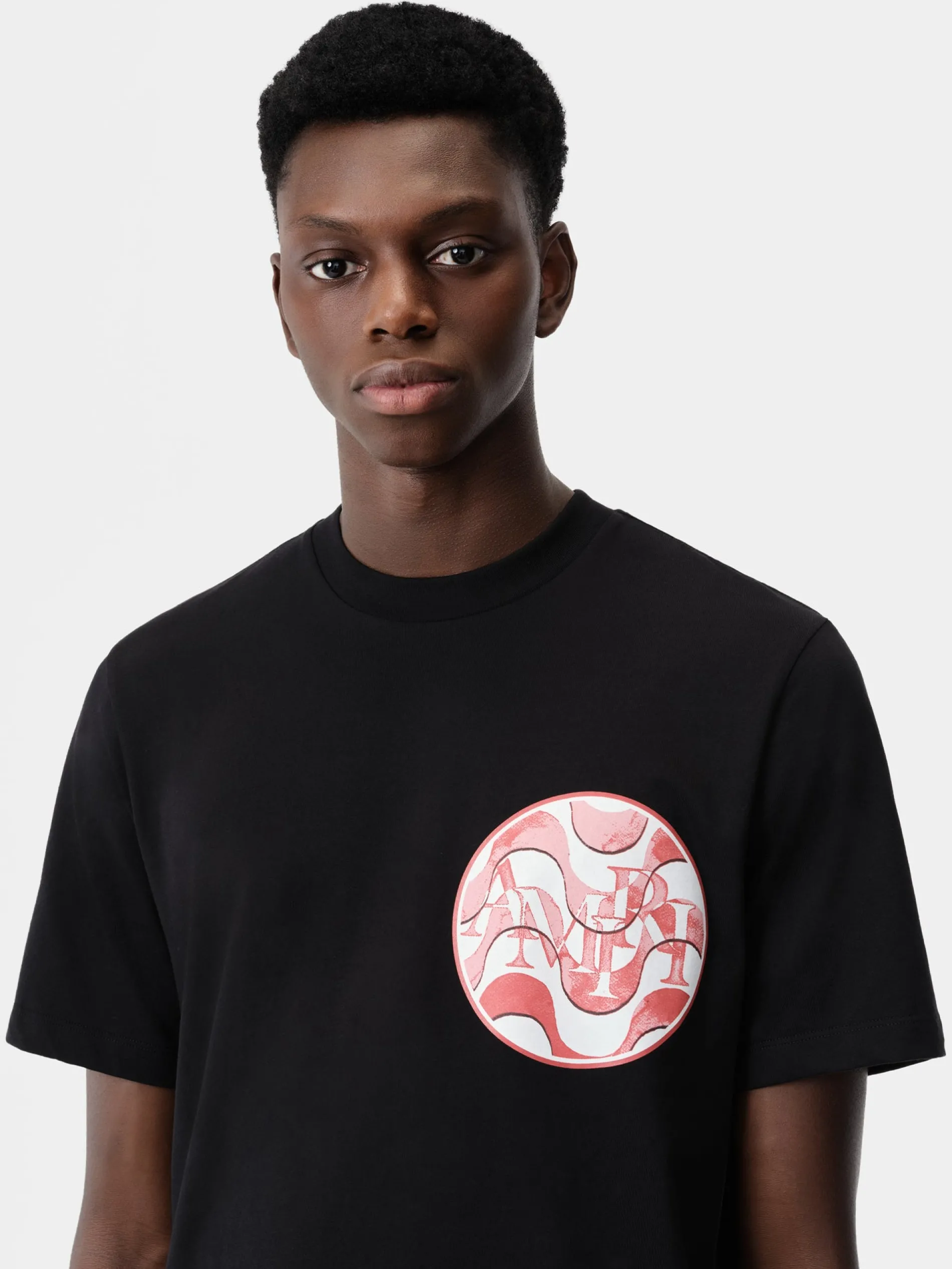 AMIRI Tees<STAGGERED WAVE TEE Black Red